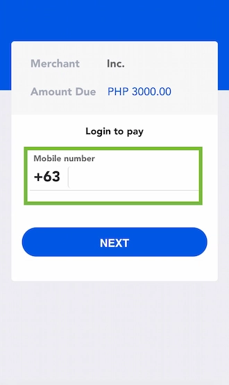 Enter the mobile number registered with GCash.