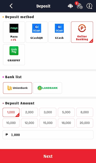 select Online Banking as the payment method.