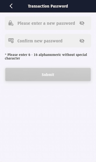 Enter a new password and confirm the password by re-entering it.