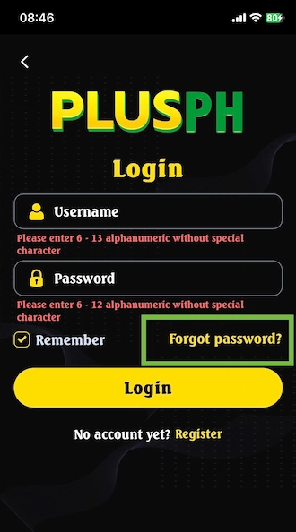 Step 1:In the Login form, click on "Forgot Password?"